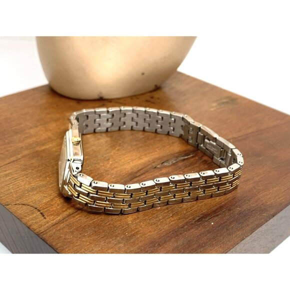 Seiko Women's Watch SXGL59 Quartz Petite Tank Rectangle White Dial 2-Tone Steel - Picture 9 of 14